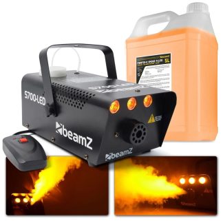 Pack Máquina de Humo 700W con Efecto Llama + Líquido de Humo 5 L BeamZ S700-LED