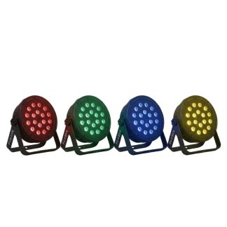 Set 4 Focos PAR LED 18 LEDs RGB con Mando Fuzzix Comet M16