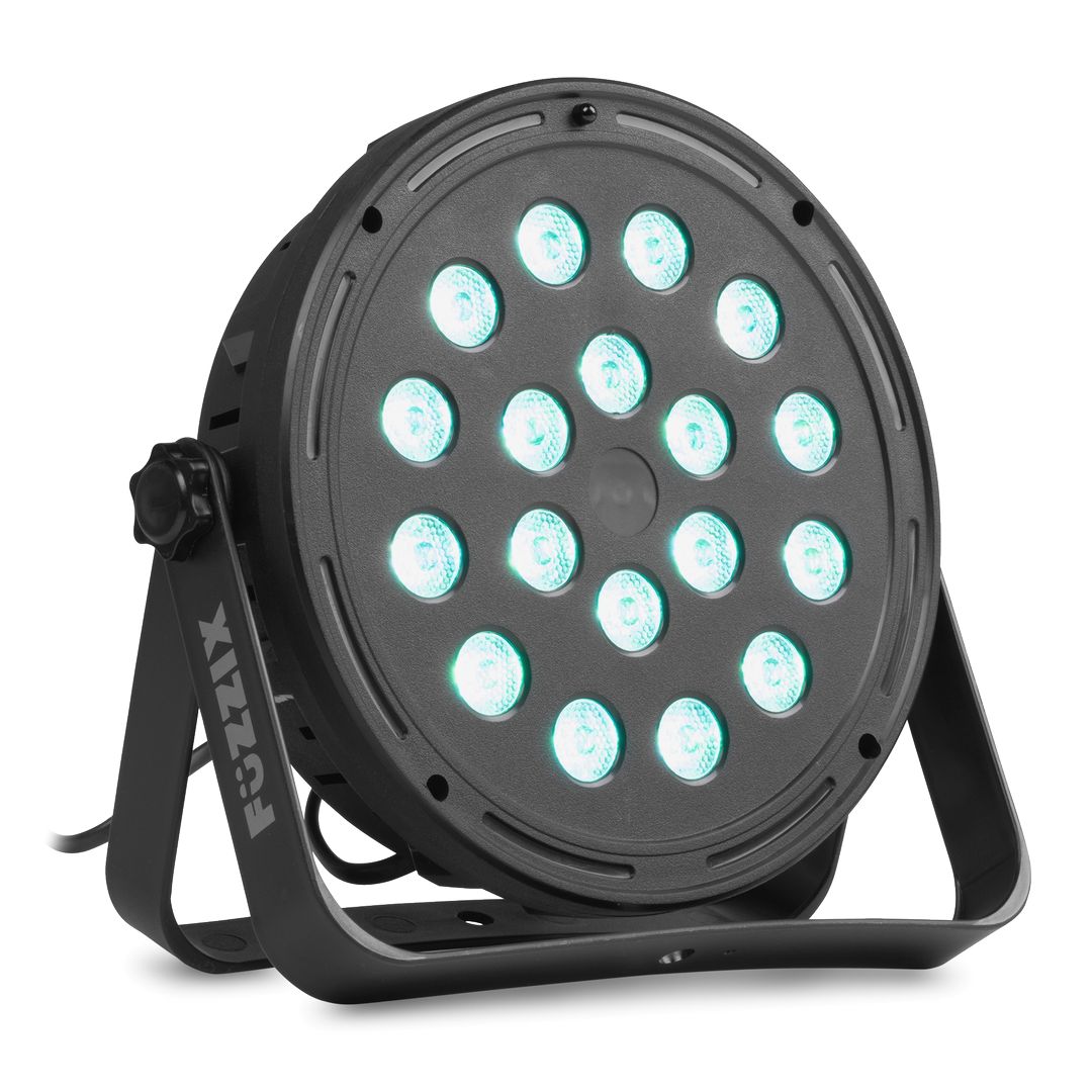 Set 4 Focos PAR LED 18 LEDs RGB con Mando Fuzzix Comet M16