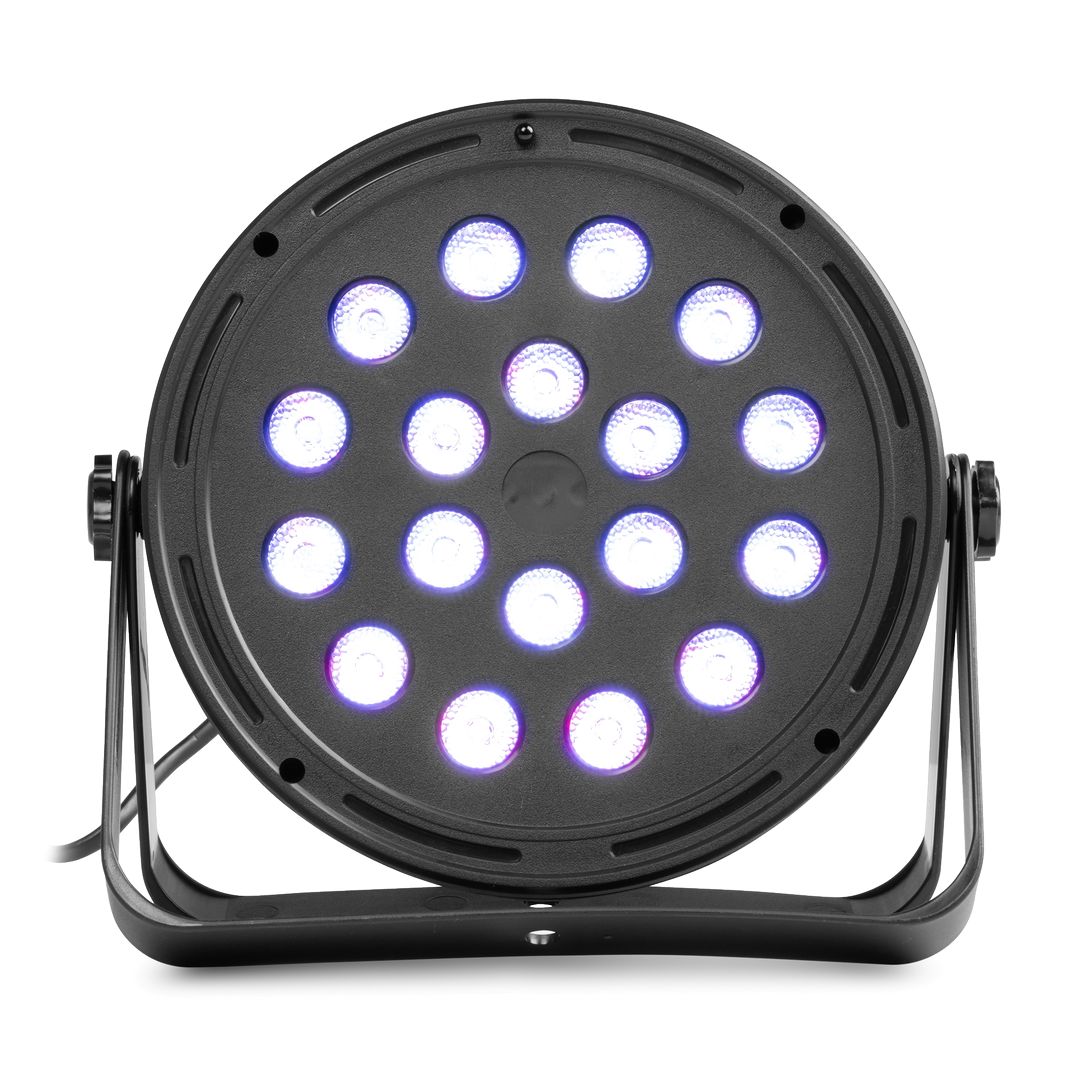 Set 4 Focos PAR LED 18 LEDs RGB con Mando Fuzzix Comet M16