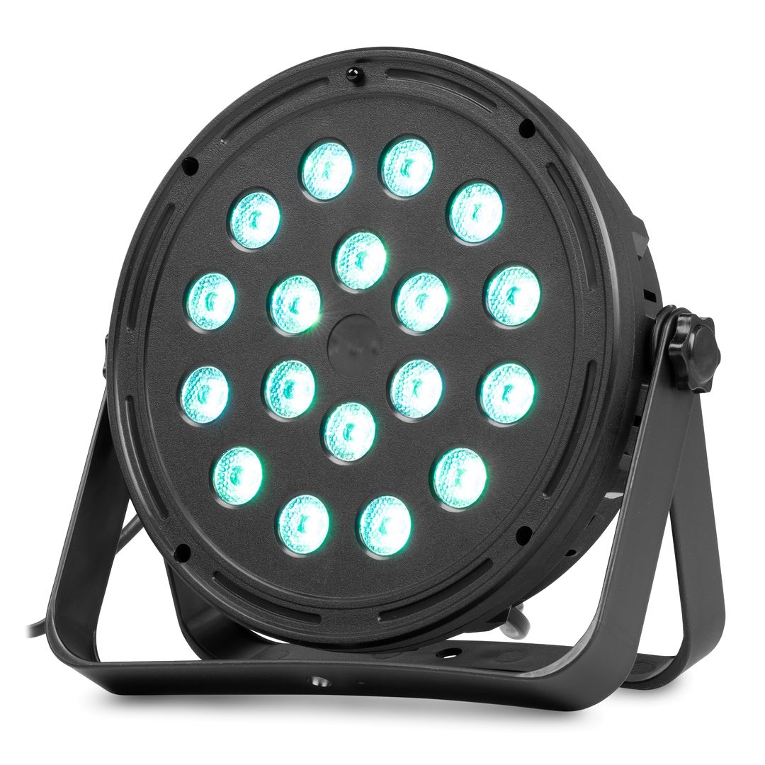 Set 4 Focos PAR LED 18 LEDs RGB con Mando Fuzzix Comet M16